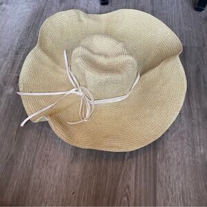 Tan and Gold Shimmer Oversized Sun Hat